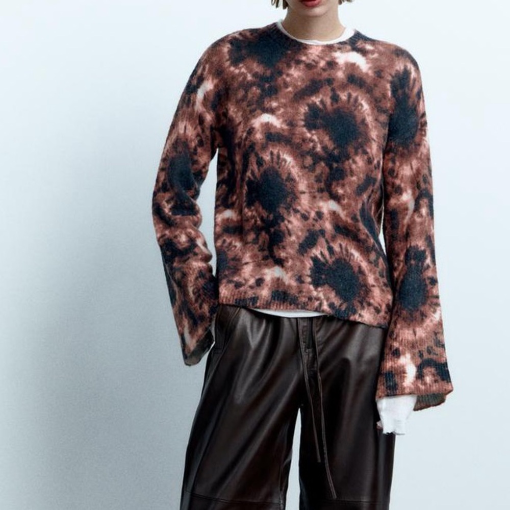 Zara tie dye long sleeve top sweater